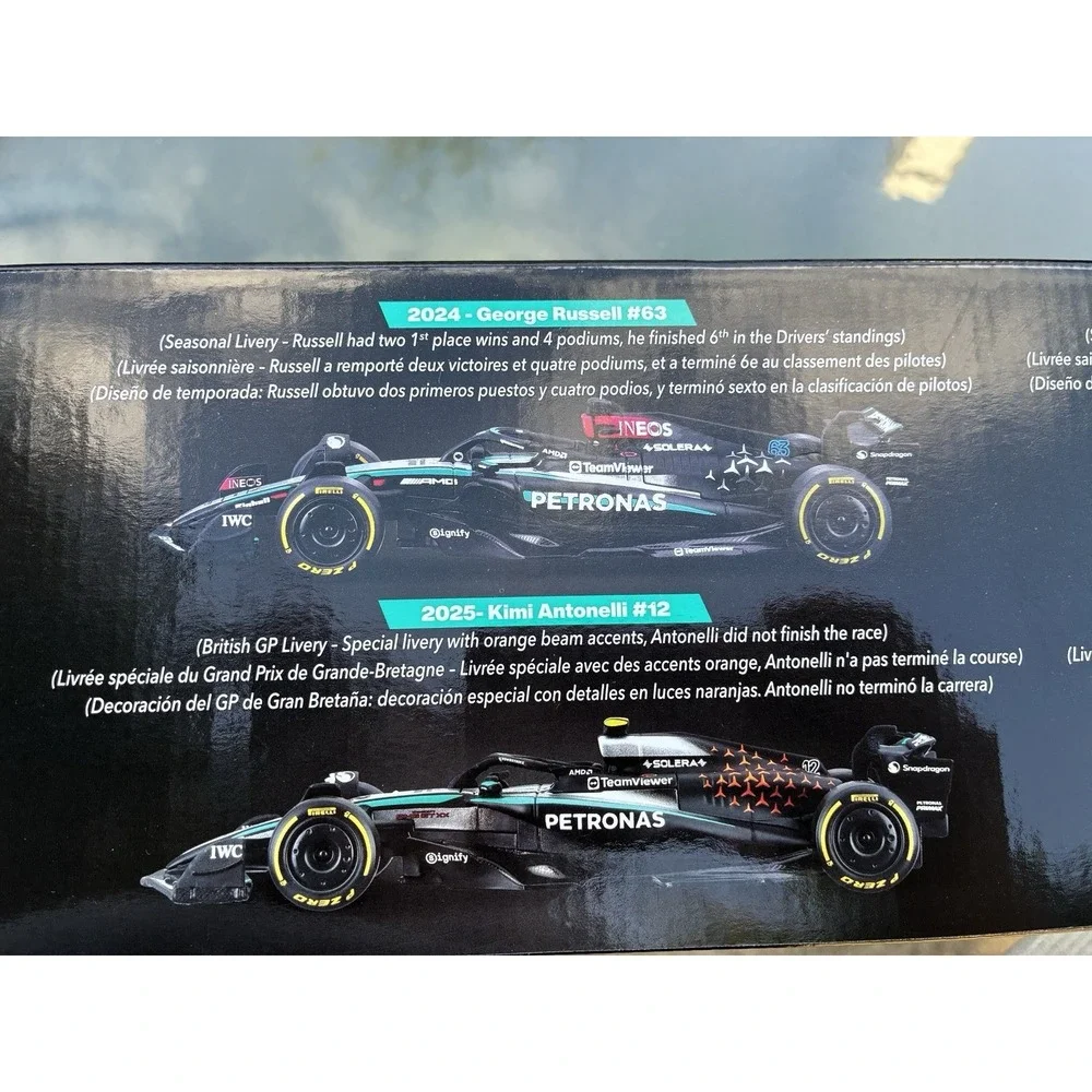 Burago 1:43 Scale Mercedes Benz Formula F1‎ Die Cast Racing Car 6-pack Set New